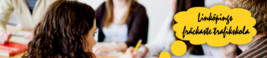 36 Studiebild med texten Linköpings fräckaste trafikskola